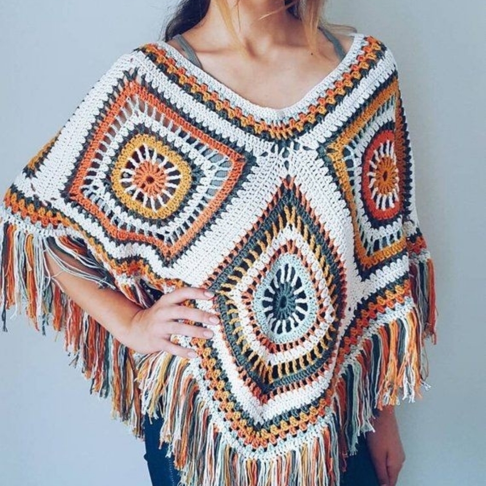 Spring ponchos boho vintage style